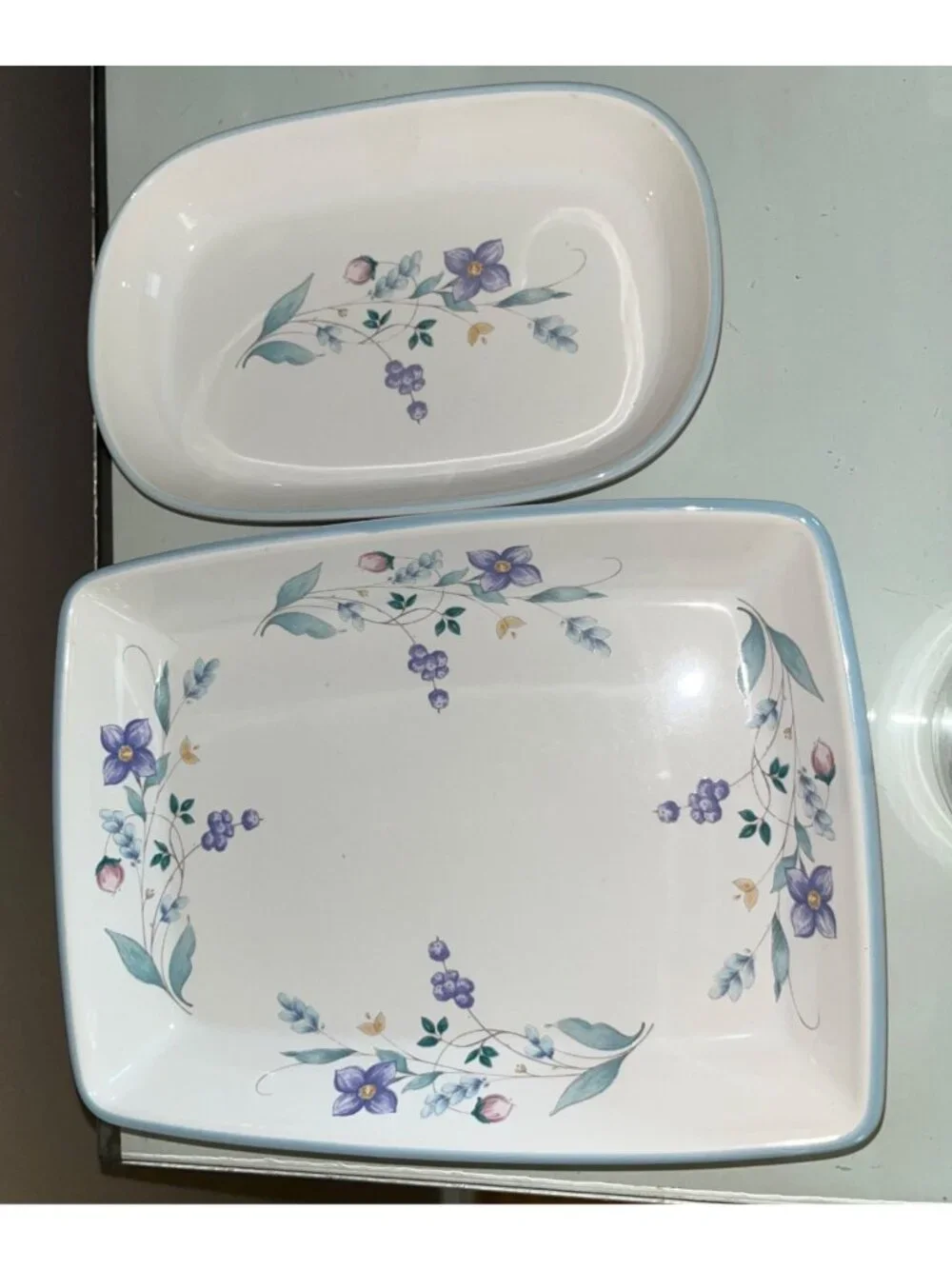 Pfaltzgraff April Set Purple Flower Stoneware 3 Pc Cottagecore Housewares Dishes